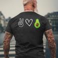 Pace Amore Avocado Avocado Amante Divertente T-shirt da uomo con stampa posteriore Regalos para ancianos