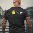 Paperella In Gomma Gialla Con Battito Cardiaco T-shirt da uomo con stampa posteriore Regalos para ancianos