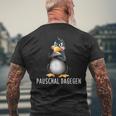 Pauschal Dagegen Penguin Saying S T-Shirt mit Rückendruck Geschenke für alte Männer