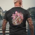 Pink Coquette Bow Football Pink Disco Football Bow Coquette Men's T-shirt Back Print Gifts for Old Men