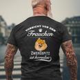 Pomeranian Orsicht Frauchen T-Shirt mit Rückendruck Geschenke für alte Männer