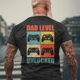 Pregnancy Announcement Dad Level Unlocked Soon To Be Father T-shirt da uomo con stampa posteriore Regalos para ancianos
