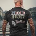 Proud Army Brother American Flag Veteran Military Men's T-shirt Back Print Gifts for Old Men