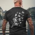 Pusteblume Butterblume Mit Schmetterlingen Im Garten T-Shirt mit Rückendruck Geschenke für alte Männer