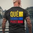 Qué Chimba Parce Colombia Flag Retro Vintage Colombian Slang Men's T-shirt Back Print Gifts for Old Men