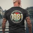 Retro 43 Años Nacido En 1981 Edición Limitada 43 Cumpleaños Camiseta Hombre Estampado Espalda Regalos para ancianos
