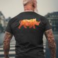 Rinoceronte Giungla Acquerello Fauna Selvatica Natura T-shirt da uomo con stampa posteriore Regalos para ancianos