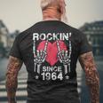 Rockin Desde 1964 Rock & Roll Cumpleaños Retro Rock And Roll Camiseta Hombre Estampado Espalda Regalos para ancianos