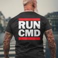 Run-Cmd Prompt Prompt Computer Prompt T-shirt da uomo con stampa posteriore Regalos para ancianos