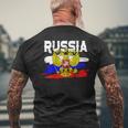 Russland Russia Russische Flagge Mit Adler Wappen T-Shirt mit Rückendruck Geschenke für alte Männer