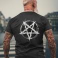 Satanic Devil 666 Pentagram T-Shirt mit Rückendruck Geschenke für alte Männer