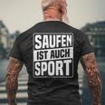 Saufen Ist Auch Sport T-Shirt mit Rückendruck Geschenke für alte Männer