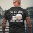 Schafi Müde Schafi Schlafen Schaf Pyjamas Schlaf Saying T-Shirt mit Rückendruck Geschenke für alte Männer