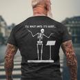 Scheletro Aspetterò Finché Non È Silenzioso T-shirt da uomo con stampa posteriore Regalos para ancianos