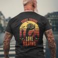 Science Teachers Love Brains Teachers Halloween Men's T-shirt Back Print Gifts for Old Men