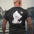 Simpatico Gattino Kawaii Cat Kitten T-shirt da uomo con stampa posteriore Regalos para ancianos