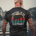 Simple Halloween Costume Elephant Pretend I'm An Elephant Men's Back Print T-Shirt Gifts for Old Men