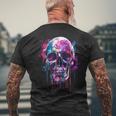 Skeleton Skull Biker Rocker Skull Punk Rock T-Shirt mit Rückendruck Geschenke für alte Männer