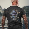 Skull & Crossbones Pirate Vintage Men's T-shirt Back Print Gifts for Old Men