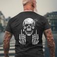 Skull Skeleton Middle Finger Adult Humour F You T-Shirt mit Rückendruck Geschenke für alte Männer