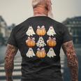 Spooky Season Halloween Ghost Pumpkin Ribbon Coquette Bow Men's T-shirt Back Print Gifts for Old Men