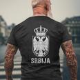 Srbija Serbia Flag Serbian Double Eagle T-Shirt mit Rückendruck Geschenke für alte Männer