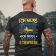 Sweden Ich Muss Nur Nach Sweden Ich T-Shirt mit Rückendruck Geschenke für alte Männer