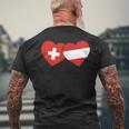 Swiss Flag Austria Flag Switzerland Austria T-Shirt mit Rückendruck Geschenke für alte Männer