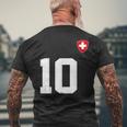 Switzerland 10 Sport Enthusiast Swiss Flag Suisse Fan Jersey T-Shirt mit Rückendruck Geschenke für alte Männer