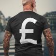 Symbole Quid Livre Sterling Argent Argent Royaume-Uni T-shirt imprimé au dos Cadeaux pour les vieillards