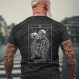 Tarot Card The Lovers Skeleton Love Kisses Bones Horror T-shirt da uomo con stampa posteriore Regalos para ancianos