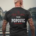 Team Popovic Lifetime Member Popovic Last Name Men's T-shirt Back Print Gifts for Old Men