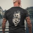 Teschi X Flames Old School Work Tattoo Flash T-shirt da uomo con stampa posteriore Regalos para ancianos