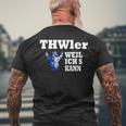 Thwler Weil Ichs Kann Thw T-Shirt mit Rückendruck Geschenke für alte Männer