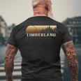 Timberland Nc Evergreenintage Sunset Eighties Retro T-Shirt mit Rückendruck Geschenke für alte Männer