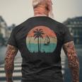 Tropical Beach Palm Trees Vintage Retro Style 70S 80S Men's T-shirt Back Print Gifts for Old Men