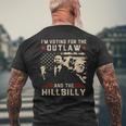 Trump 2024 Flag Outlaw Hillbilly JDVance 2024 Donald Trump Men's T-shirt Back Print Gifts for Old Men