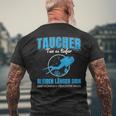 Tun Es Tiefer Bleiben Langger Diving T-Shirt mit Rückendruck Geschenke für alte Männer