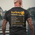 Turkey Nutrition Facts Thanksgiving Food Men's T-shirt Back Print Gifts for Old Men