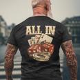 Tutti Scheda Carte Poker Giocatore Gioco D'azzardo Casinò T-shirt da uomo con stampa posteriore Regalos para ancianos