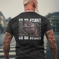 Uh Oh Stinky Poop Meme Scimmia Divertente Orangutan Le Monke Meme T-shirt da uomo con stampa posteriore Regalos para ancianos