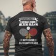 Unterschätze Niemals Einen Alten Mann Table Tennis T-Shirt mit Rückendruck Geschenke für alte Männer