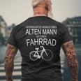 Unterschätze Niemals Einen Alten Mann Mit Fahrrad T-Shirt mit Rückendruck Geschenke für alte Männer