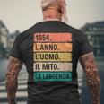 Uomo Compleannointage 1954 L'anno L'uomo Il Mito La Leggenda T-shirt da uomo con stampa posteriore Regalos para ancianos