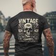 Vintage 1984 Born 1984 Birthday Skull Biker Motorcycle T-Shirt mit Rückendruck Geschenke für alte Männer