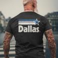 Vintage Dallas Texas City Strong Dallas Tx Blue Stripes Star T-Shirt mit Rückendruck Geschenke für alte Männer