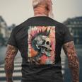 Vintage Graffiti Biker Rocker Skull Punk Horror Skull T-Shirt mit Rückendruck Geschenke für alte Männer