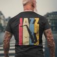 Vintage Jazz Musica Lover Sax Ottone Sassofono Strumento T-shirt da uomo con stampa posteriore Regalos para ancianos