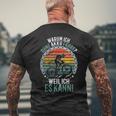 Warum Ich Ohne Akku Fahre Weil Ich Es Kann Retro Bicycle T-Shirt mit Rückendruck Geschenke für alte Männer