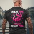 I Wear Pink For My Mimi T-Rex Dinosaur Breast Cancer Men's T-shirt Back Print Gifts for Old Men